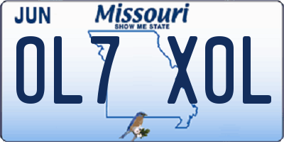 MO license plate OL7X0L