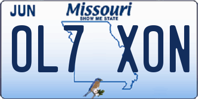 MO license plate OL7X0N