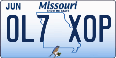 MO license plate OL7X0P