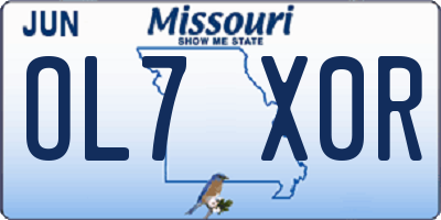 MO license plate OL7X0R