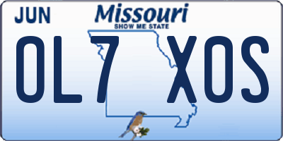 MO license plate OL7X0S