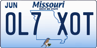 MO license plate OL7X0T