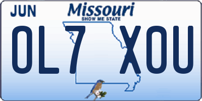MO license plate OL7X0U