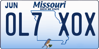 MO license plate OL7X0X
