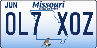 MO license plate OL7X0Z