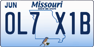 MO license plate OL7X1B