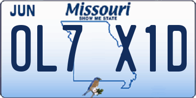 MO license plate OL7X1D
