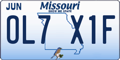MO license plate OL7X1F