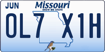 MO license plate OL7X1H