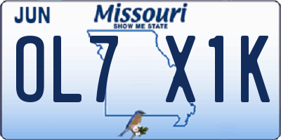 MO license plate OL7X1K