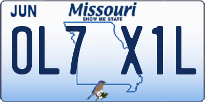 MO license plate OL7X1L