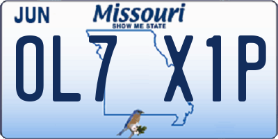 MO license plate OL7X1P