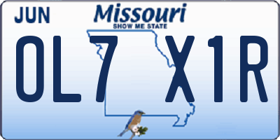 MO license plate OL7X1R