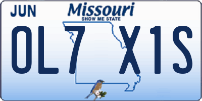 MO license plate OL7X1S