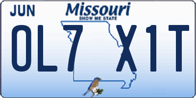MO license plate OL7X1T
