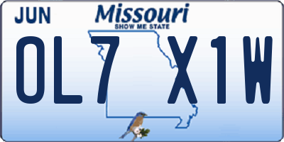 MO license plate OL7X1W