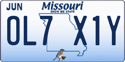 MO license plate OL7X1Y