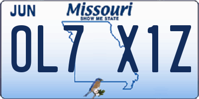 MO license plate OL7X1Z