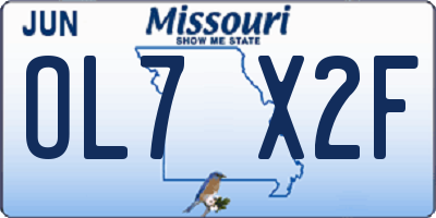 MO license plate OL7X2F