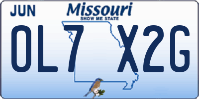 MO license plate OL7X2G