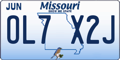 MO license plate OL7X2J