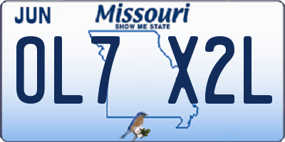 MO license plate OL7X2L