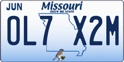 MO license plate OL7X2M