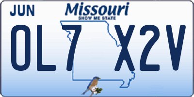 MO license plate OL7X2V