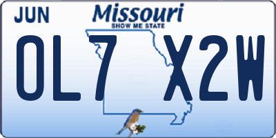 MO license plate OL7X2W