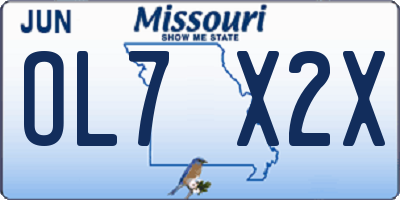 MO license plate OL7X2X
