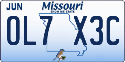 MO license plate OL7X3C