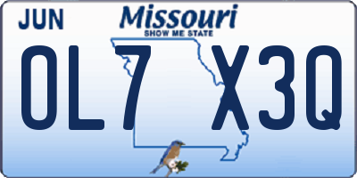 MO license plate OL7X3Q