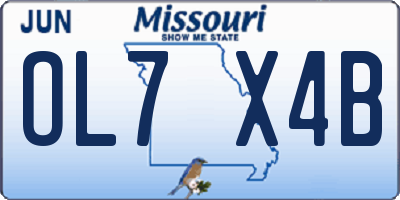 MO license plate OL7X4B