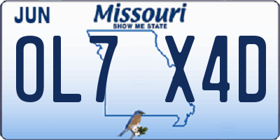 MO license plate OL7X4D