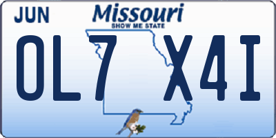 MO license plate OL7X4I