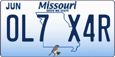 MO license plate OL7X4R