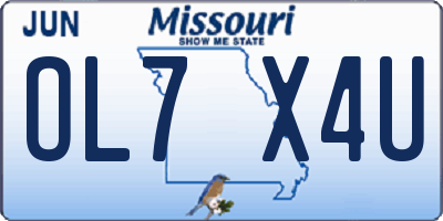 MO license plate OL7X4U