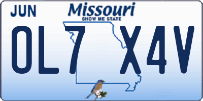 MO license plate OL7X4V