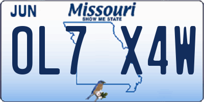 MO license plate OL7X4W