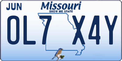 MO license plate OL7X4Y