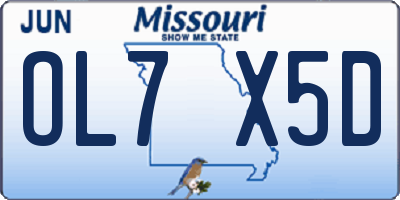 MO license plate OL7X5D