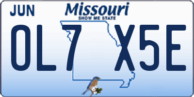 MO license plate OL7X5E