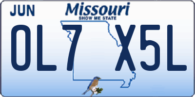 MO license plate OL7X5L