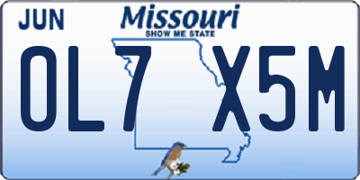 MO license plate OL7X5M
