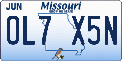 MO license plate OL7X5N