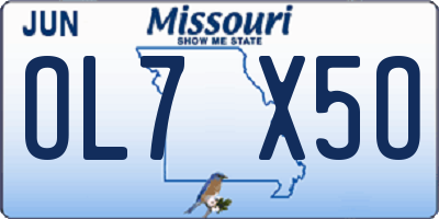 MO license plate OL7X5O