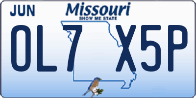 MO license plate OL7X5P