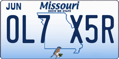 MO license plate OL7X5R