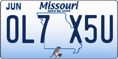MO license plate OL7X5U