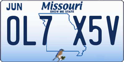 MO license plate OL7X5V